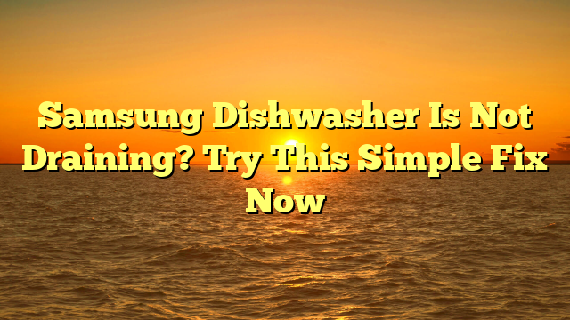 Samsung Dishwasher Is Not Draining? Try This Simple Fix Now