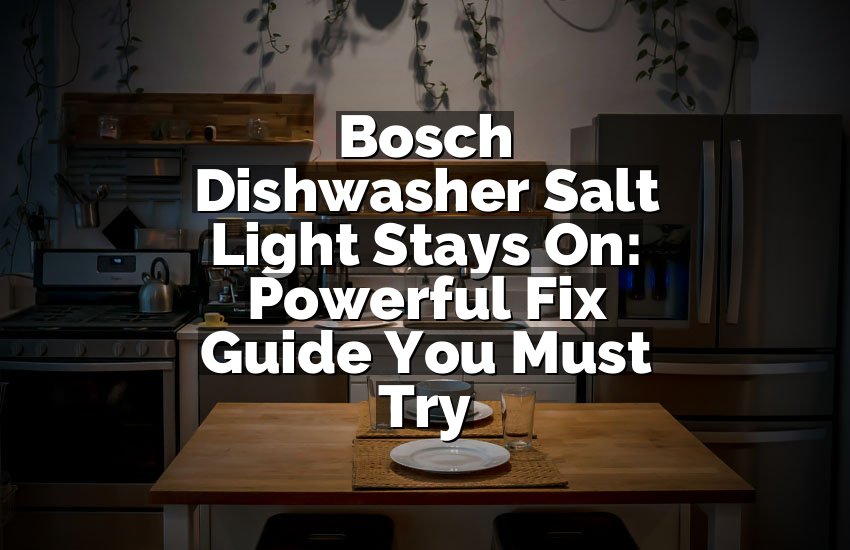 Bosch Dishwasher Salt Light Stays On: Powerful Fix Guide You Must Try