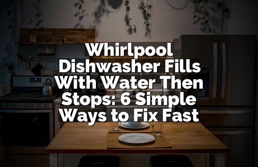 Whirlpool Dishwasher Fills With Water Then Stops: 6 Simple Ways to Fix Fast