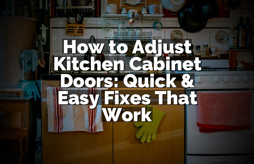How to Adjust Kitchen Cabinet Doors: Quick & Easy Fixes That Work