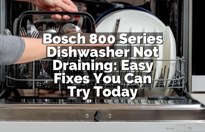 Bosch 800 Series Dishwasher Not Draining: Easy Fixes You Can Try Today