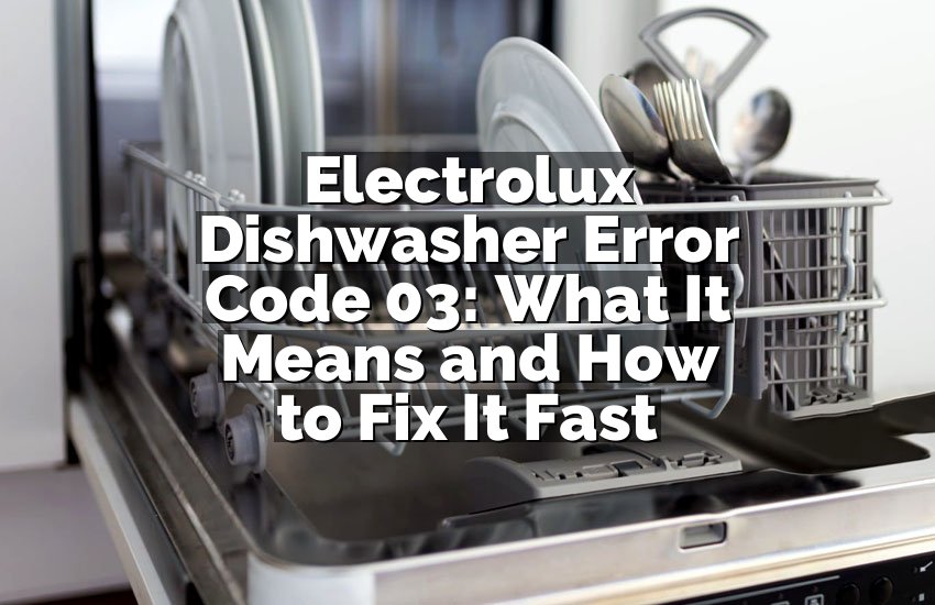 Electrolux Dishwasher Error Code 03: What It Means and How to Fix It Fast