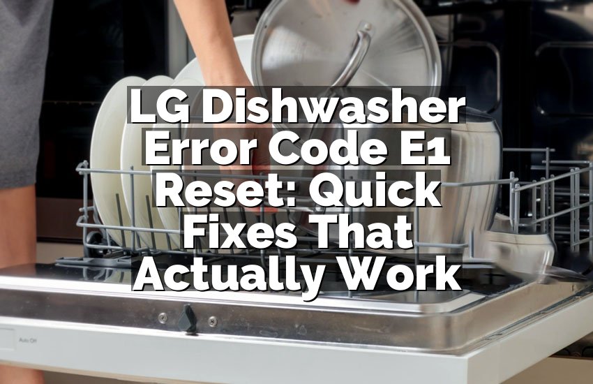 LG Dishwasher Error Code E1 Reset: Quick Fixes That Actually Work