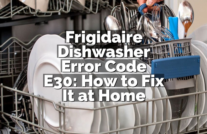 Frigidaire Dishwasher Error Code E30: How to Fix It at Home