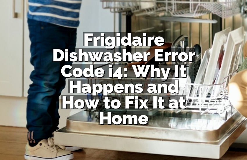 Frigidaire Dishwasher Error Code i4: Why It Happens and How to Fix It at Home