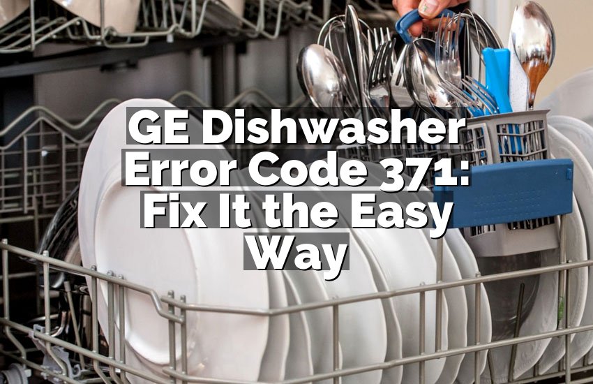 GE Dishwasher Error Code 371: Fix It the Easy Way