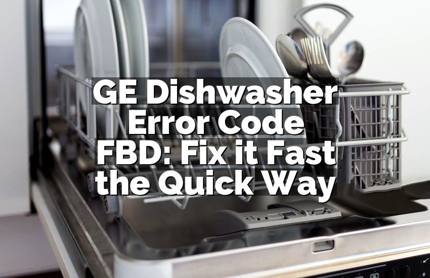 GE Dishwasher Error Code FBD: Fix it Fast the Quick Way