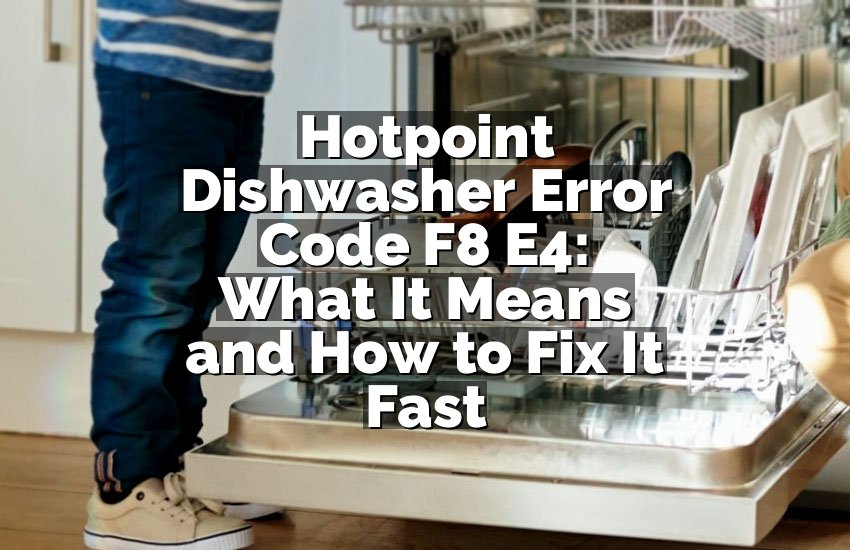 Hotpoint Dishwasher Error Code F8 E4: What It Means and How to Fix It Fast