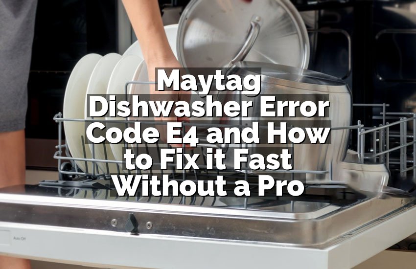 Maytag Dishwasher Error Code E4 and How to Fix it Fast Without a Pro