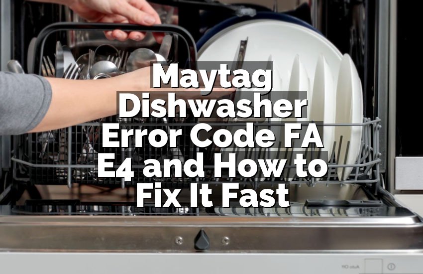 Maytag Dishwasher Error Code FA E4 and How to Fix It Fast