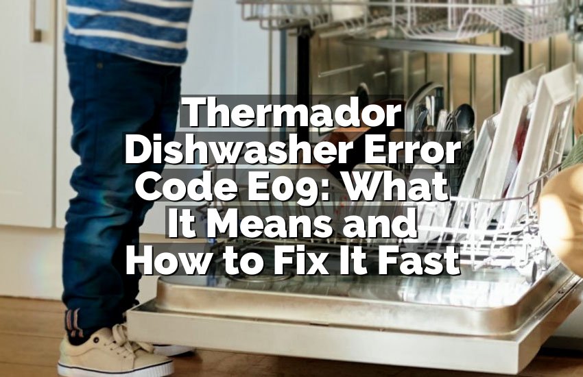 Thermador Dishwasher Error Code E09: What It Means and How to Fix It Fast